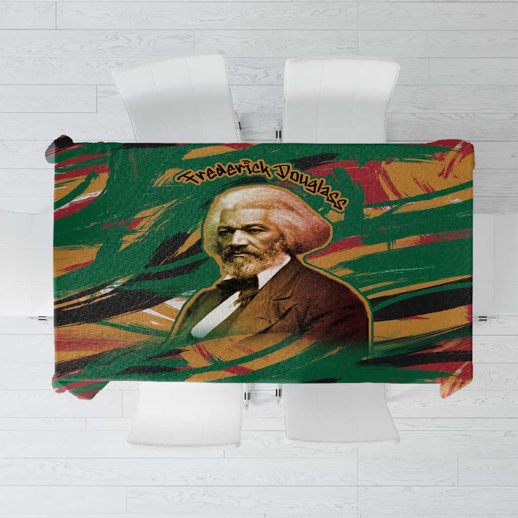Frederick Douglass Tablecloth Green Abstract Design Civil Rights Leader Quote on Race and Humanity - Wonder Print Shop