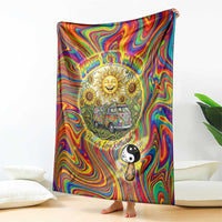 Free Your Mind Peace Love Collective Blanket Psychedelic Hippie Vibes