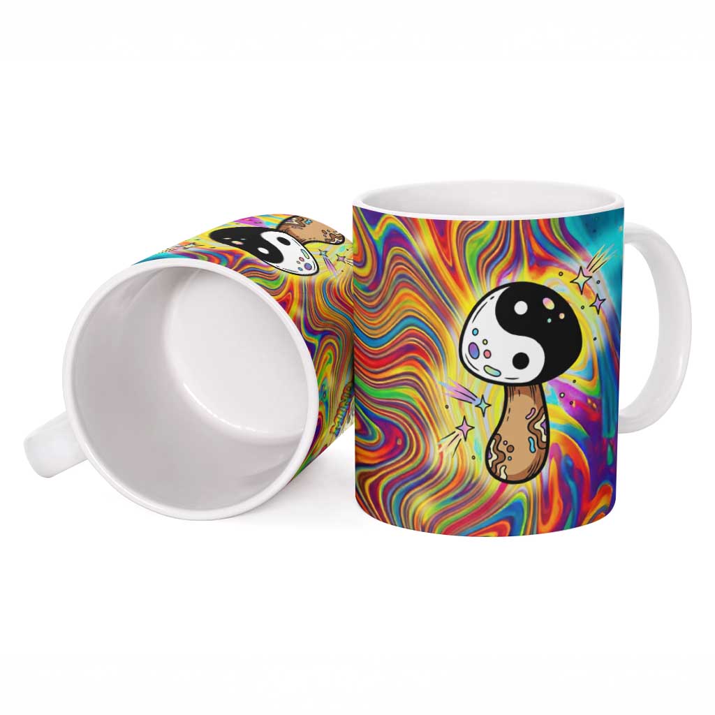 Free Your Mind Peace Love Collective Ceramic Mug Psychedelic Hippie Vibes