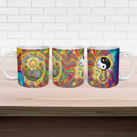 Free Your Mind Peace Love Collective Ceramic Mug Psychedelic Hippie Vibes