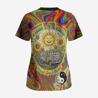 Free Your Mind Peace Love Collective Scrub Top Psychedelic Hippie Vibes