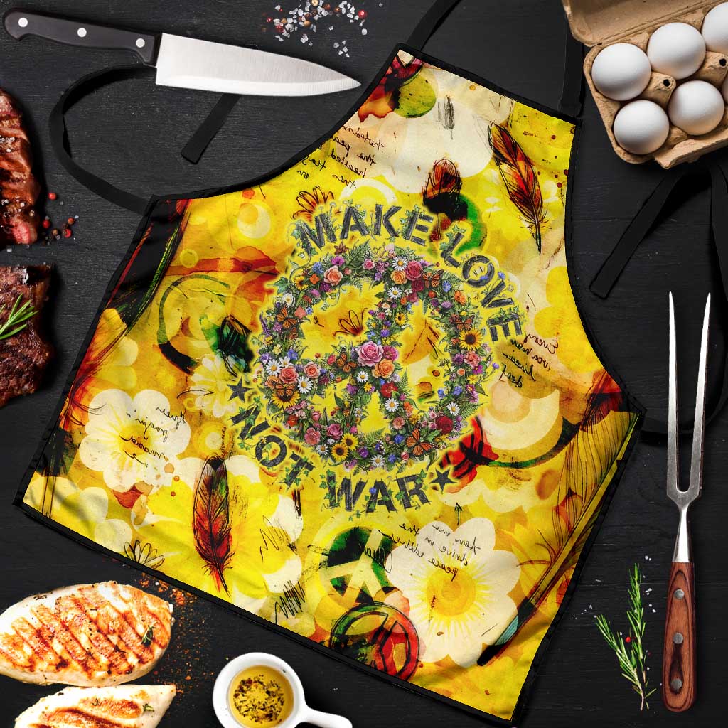 Make Love Not War Apron Hippie Flower Power Revolution