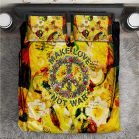 Make Love Not War Bedding Set Hippie Flower Power Revolution