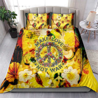 Make Love Not War Bedding Set Hippie Flower Power Revolution