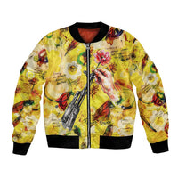 Make Love Not War Bomber Jacket Hippie Flower Power Revolution