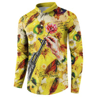 Make Love Not War Button Sweatshirt Hippie Flower Power Revolution