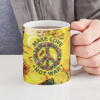 Make Love Not War Ceramic Mug Hippie Flower Power Revolution