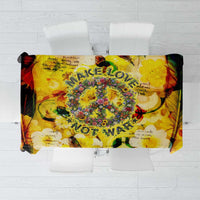 Make Love Not War Tablecloth Hippie Flower Power Revolution