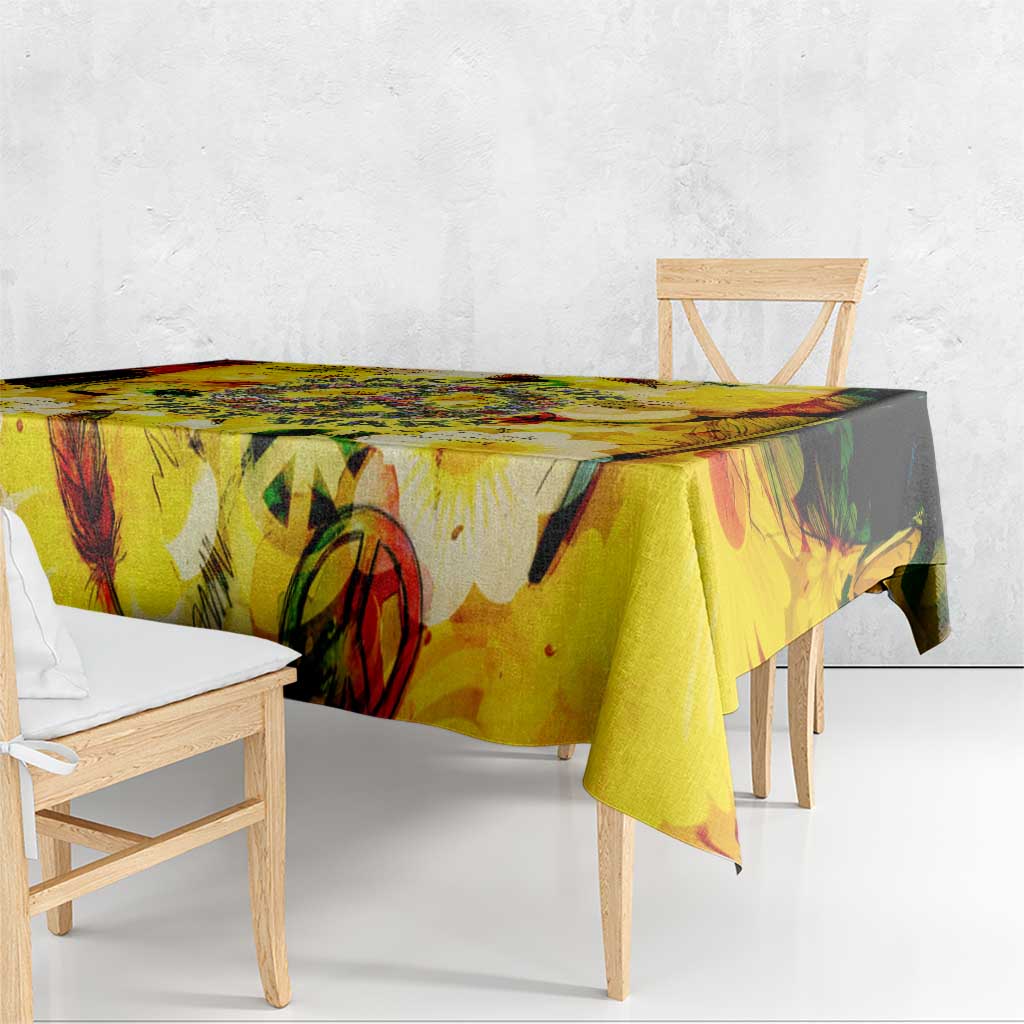 Make Love Not War Tablecloth Hippie Flower Power Revolution