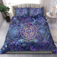 Universal Connection Zodiac Bedding Set Cosmic Eye and Sacred Om Vibration