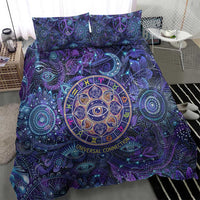 Universal Connection Zodiac Bedding Set Cosmic Eye and Sacred Om Vibration