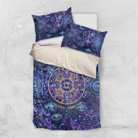 Universal Connection Zodiac Bedding Set Cosmic Eye and Sacred Om Vibration