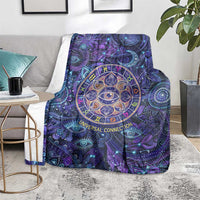 Universal Connection Zodiac Blanket Cosmic Eye and Sacred Om Vibration