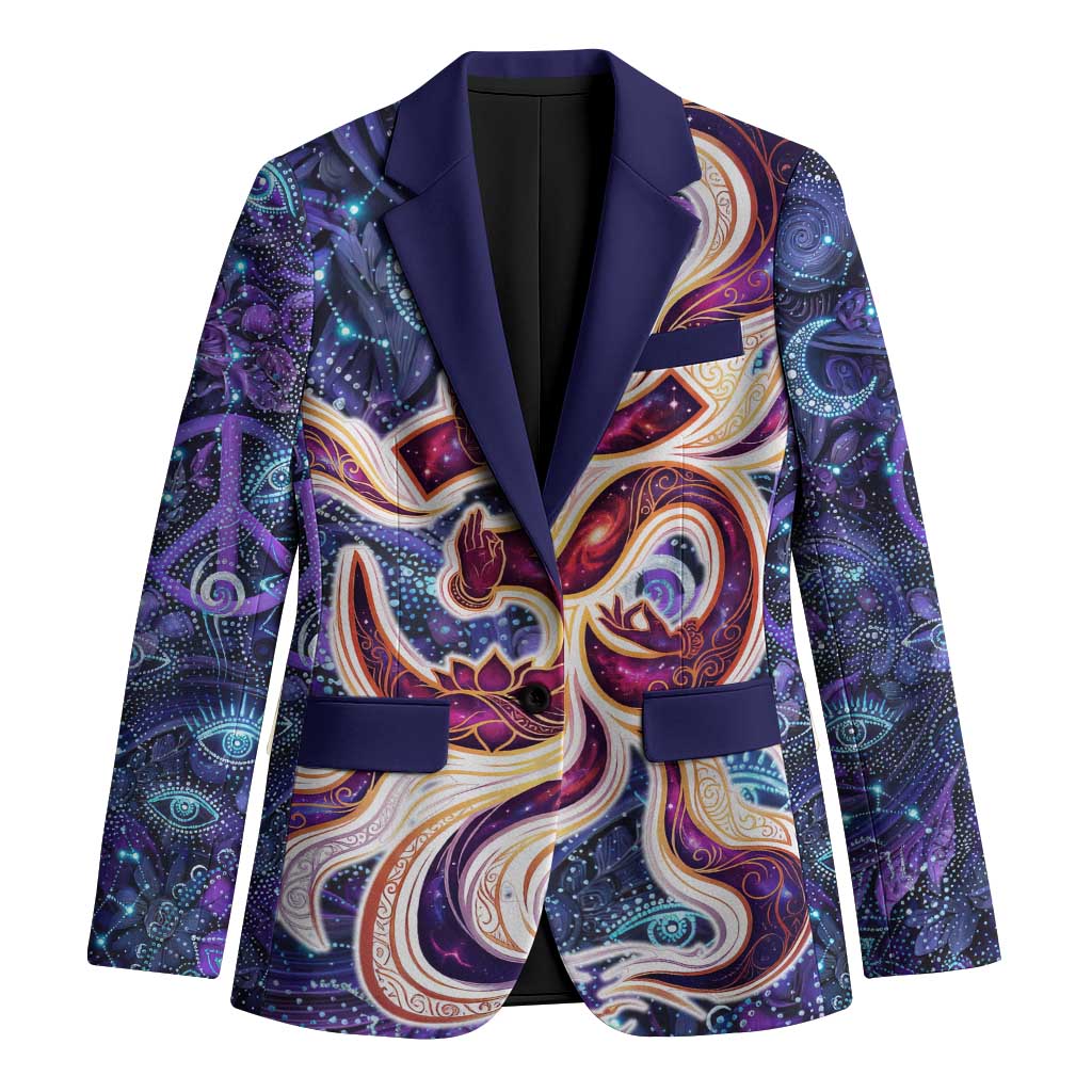 Universal Connection Zodiac Blazer Cosmic Eye and Sacred Om Vibration
