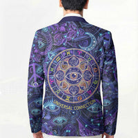 Universal Connection Zodiac Blazer Cosmic Eye and Sacred Om Vibration