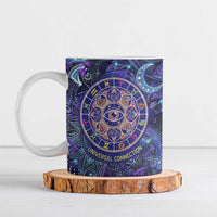Universal Connection Zodiac Ceramic Mug Cosmic Eye and Sacred Om Vibration