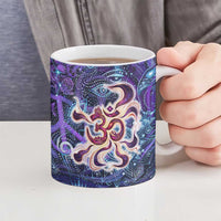 Universal Connection Zodiac Ceramic Mug Cosmic Eye and Sacred Om Vibration