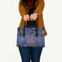 Universal Connection Zodiac Leather Bag Cosmic Eye and Sacred Om Vibration