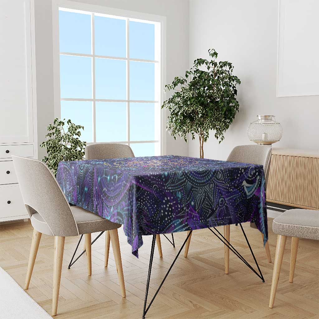 Universal Connection Zodiac Tablecloth Cosmic Eye and Sacred Om Vibration