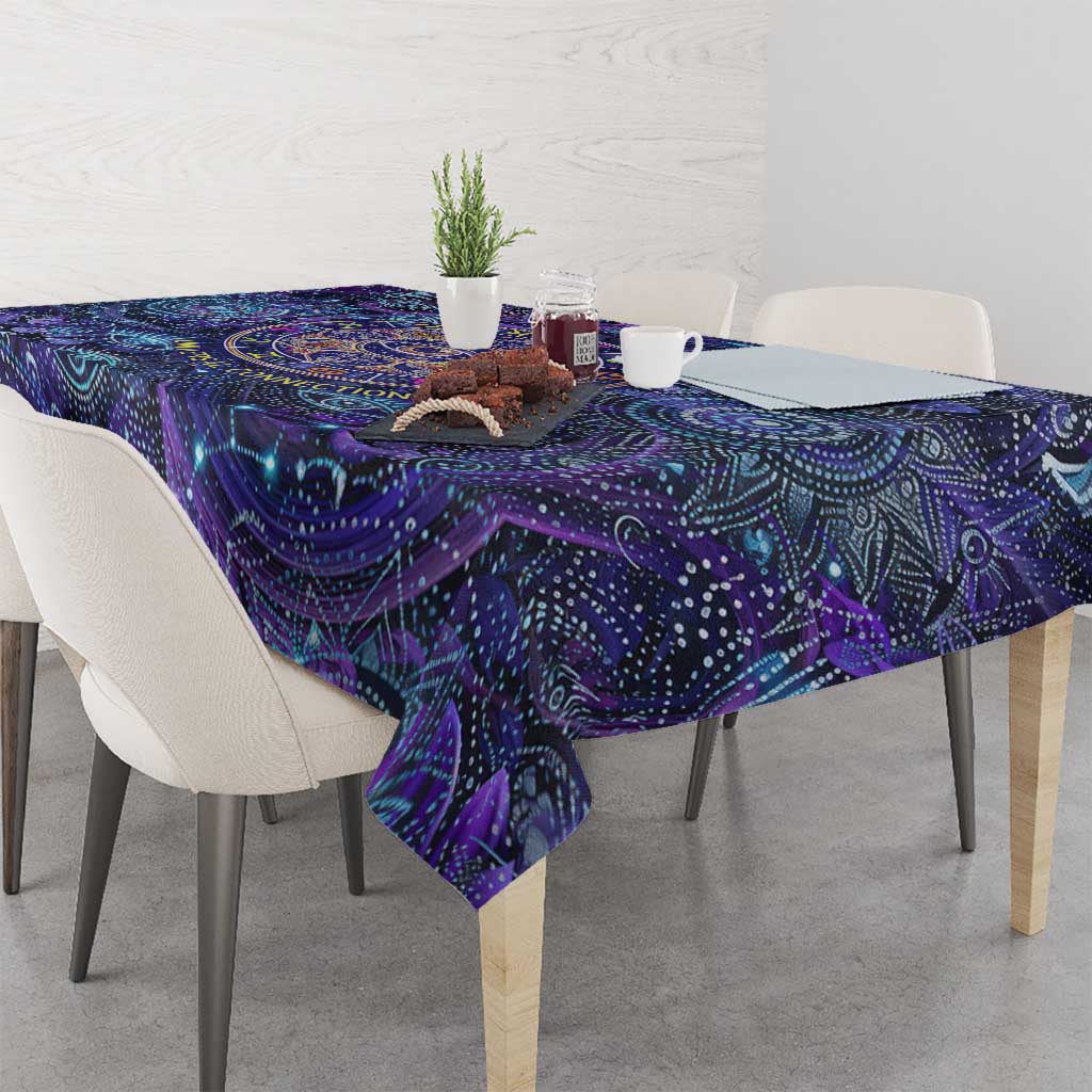 Universal Connection Zodiac Tablecloth Cosmic Eye and Sacred Om Vibration
