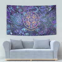 Universal Connection Zodiac Tapestry Cosmic Eye and Sacred Om Vibration