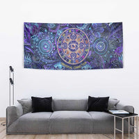 Universal Connection Zodiac Tapestry Cosmic Eye and Sacred Om Vibration