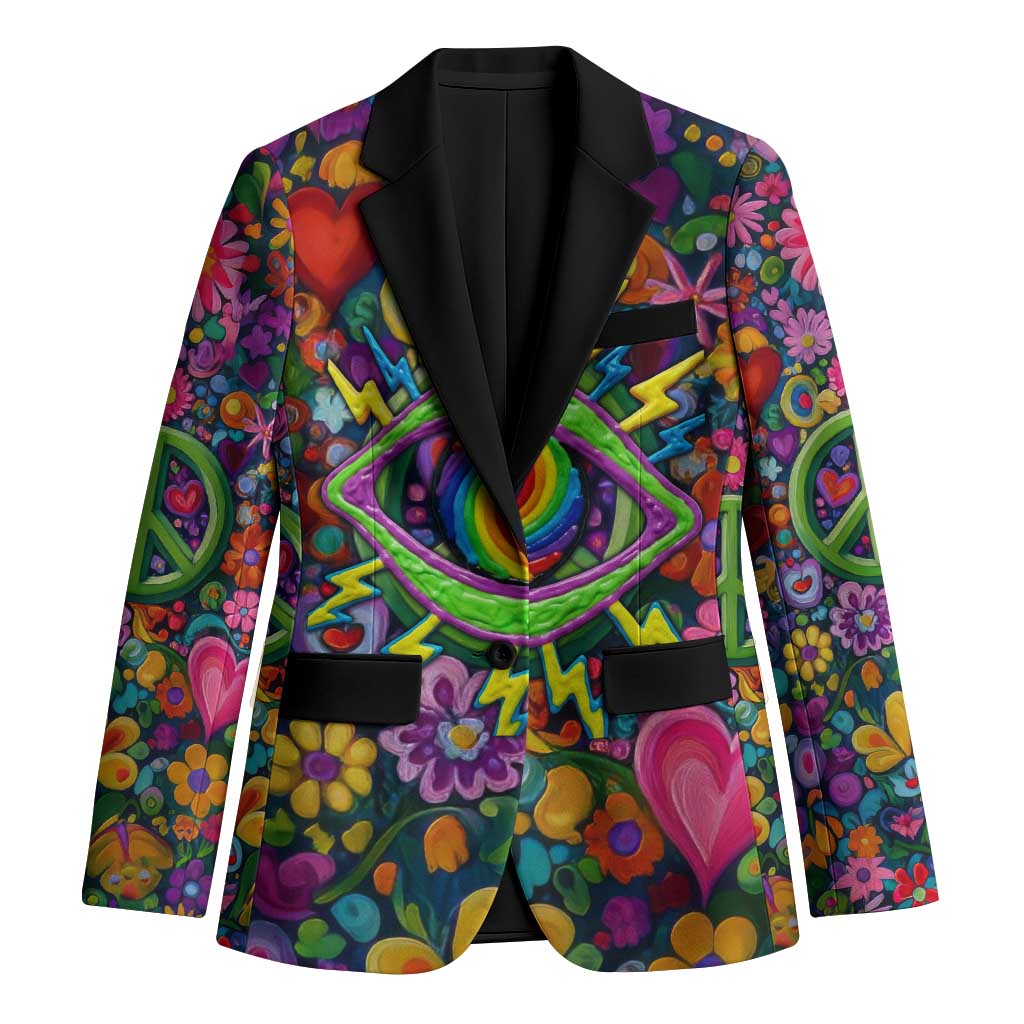 Psychedelic Visionary Woman Hippie Blazer Tune In, Turn On, Drop Out - Flower Power Awakening