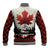 Canada Flag Baseball Jacket Maple Leaf & Plaid Pattern Design