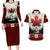 Canada Flag Couples Matching Long Sleeve Bodycon Dress and Hawaiian Shirt Maple Leaf & Plaid Pattern Design