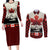 Canada Flag Couples Matching Long Sleeve Bodycon Dress and Long Sleeve Button Shirt Maple Leaf & Plaid Pattern Design