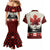 Canada Flag Couples Matching Mermaid Dress and Hawaiian Shirt Maple Leaf & Plaid Pattern Design