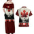 Canada Flag Couples Matching Off Shoulder Maxi Dress and Hawaiian Shirt Maple Leaf & Plaid Pattern Design