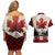 Canada Flag Couples Matching Off Shoulder Short Dress and Hawaiian Shirt Maple Leaf & Plaid Pattern Design