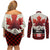 Canada Flag Couples Matching Off Shoulder Short Dress and Long Sleeve Button Shirt Maple Leaf & Plaid Pattern Design