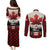 Canada Flag Couples Matching Puletasi and Long Sleeve Button Shirt Maple Leaf & Plaid Pattern Design