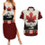 Canada Flag Couples Matching Summer Maxi Dress and Hawaiian Shirt Maple Leaf & Plaid Pattern Design