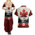 Canada Flag Couples Matching Summer Maxi Dress and Hawaiian Shirt Maple Leaf & Plaid Pattern Design