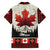 Canada Flag Family Matching Off The Shoulder Long Sleeve Dress and Hawaiian Shirt Maple Leaf & Plaid Pattern Design