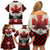 Canada Flag Family Matching Off Shoulder Short Dress and Hawaiian Shirt Maple Leaf & Plaid Pattern Design