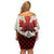 Canada Flag Family Matching Off Shoulder Short Dress and Hawaiian Shirt Maple Leaf & Plaid Pattern Design