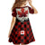 Canada Flag Kid Short Sleeve Dress Maple Leaf & Plaid Pattern Design