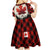 Canada Flag Kid Short Sleeve Dress Maple Leaf & Plaid Pattern Design