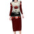 Canada Flag Long Sleeve Bodycon Dress Maple Leaf & Plaid Pattern Design