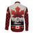 Canada Flag Long Sleeve Button Shirt Maple Leaf & Plaid Pattern Design