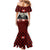 Canada Flag Mermaid Dress Maple Leaf & Plaid Pattern Design