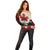 Canada Flag Off Shoulder Sweater Maple Leaf & Plaid Pattern Design