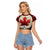 Canada Flag Raglan Cropped T Shirt Maple Leaf & Plaid Pattern Design