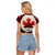 Canada Flag Raglan Cropped T Shirt Maple Leaf & Plaid Pattern Design