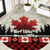 Canada Flag Round Carpet Maple Leaf & Plaid Pattern Design