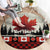 Canada Flag Round Carpet Maple Leaf & Plaid Pattern Design